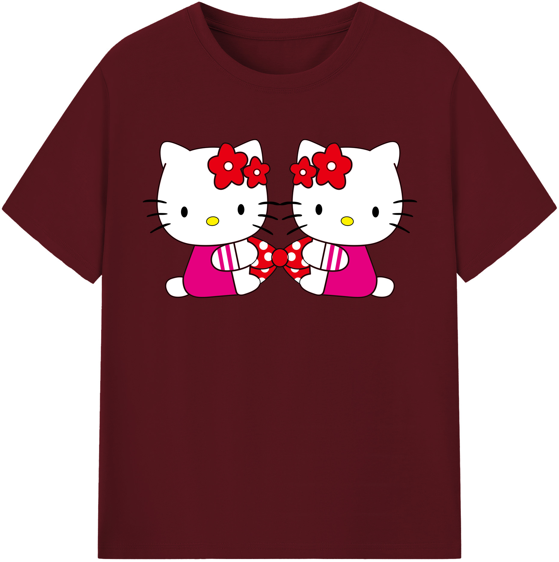 （画像用） Hello Kitty ハローキティ 綿100％半袖Tシャツ（フロントプリント）